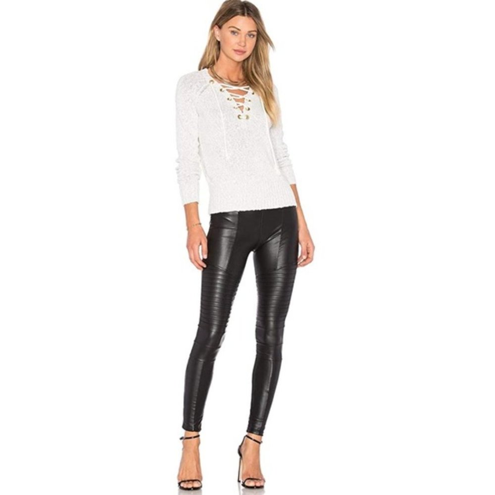 SOLD! NWT Plush Apparel Fleece Lined Liquid Moto Legging - Picture 2 of 14